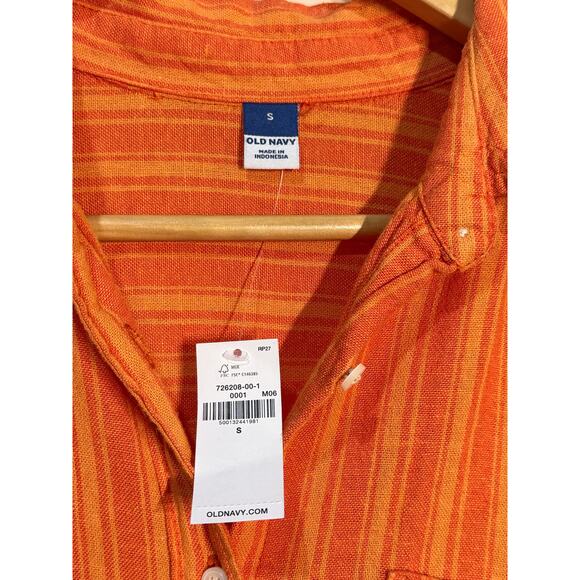 Old Navy Orange Striped Midi Shirt Dress, Women’s Size S - Picture 6 of 7